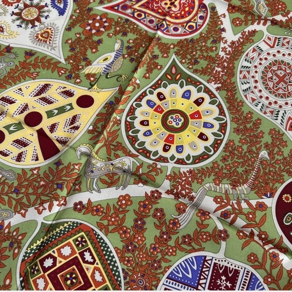 HERMÈS -  "L'Arbre de Vie" - Christine Henry, 2011 Vintage Silk Scarf RARE 90cm - Picture 13 of 13